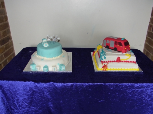 christening cake and birthday cake